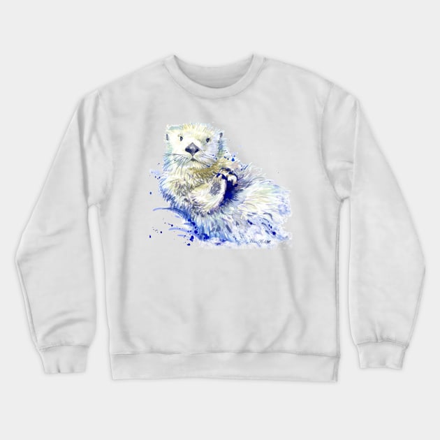 Sea Otter Crewneck Sweatshirt by ElenaMarkelovaArt